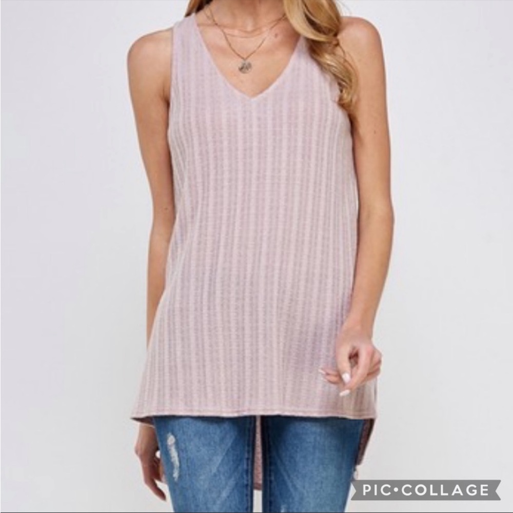 Hi-lo hem tank - mauve